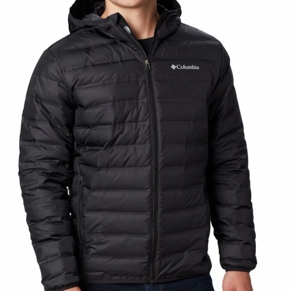 COLUMBIA MEN'S LAKE 22 DOWN HOODED JACKET XL Black coat
